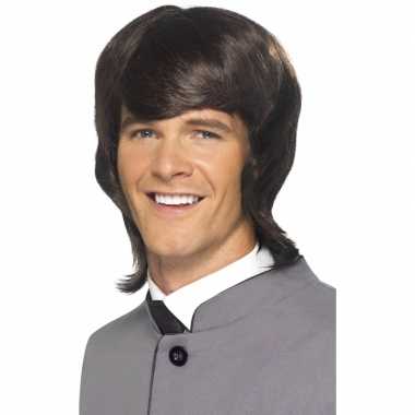 Beatles pruik donker bruin heren carnaval