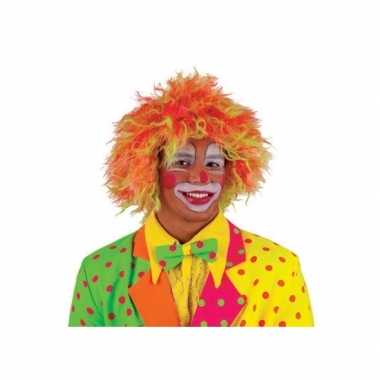 Clownspruik felle kleuren volwassenen carnaval