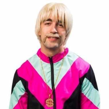 Foute party heren pruiken blond carnaval