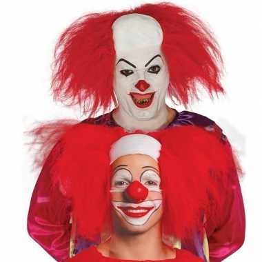 Halloween clown pruik rood volwassenen carnaval
