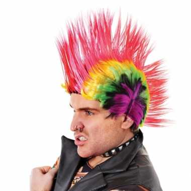 Hanekam pruiken felle kleuren carnaval