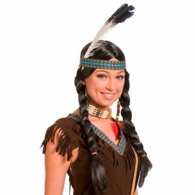 Indiaan dames pruik tooi carnaval