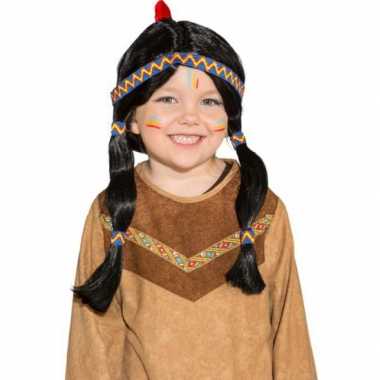 Indiaan pruik staartjes kids carnaval