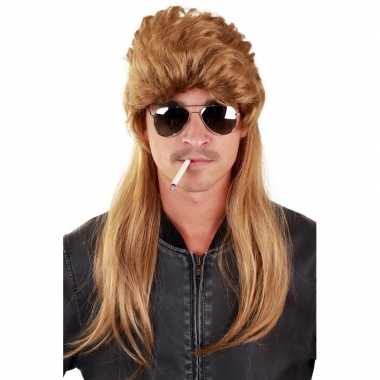 Jaren heren pruik matje blond lang carnaval