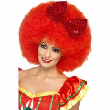 Mega clowns pruik strikje carnaval