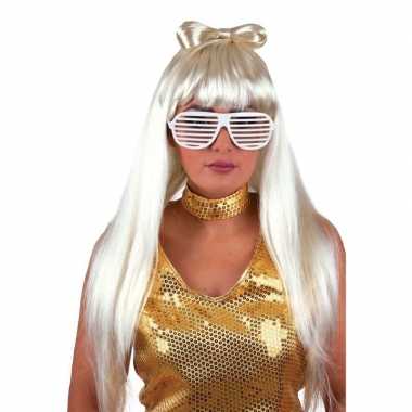 Popsterren pruik strikje carnaval