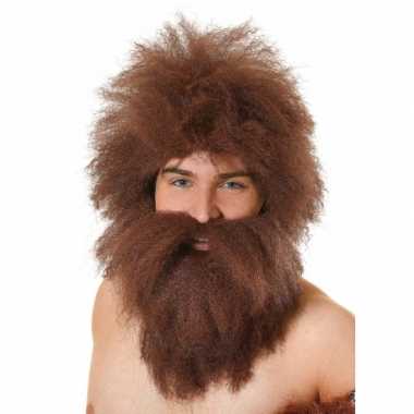 Set baard pruik holbewoner carnaval