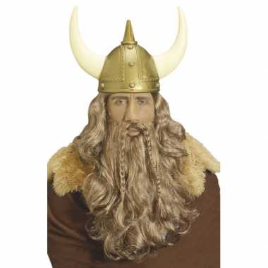 Vikingen pruik baard snor carnaval