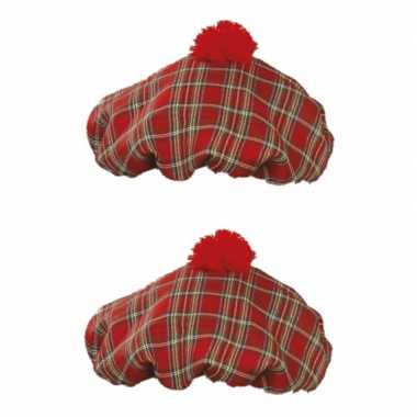 X stuks schotse verkleed muts pruik carnaval