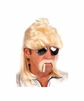 Blonde heren pruik matje carnaval