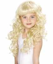 Blonde prinsessen pruik krullen carnaval