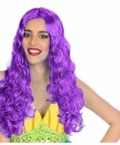 Carnaval dames pruik zeemeermin paars