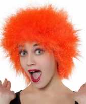 Fel oranje pruik carnaval