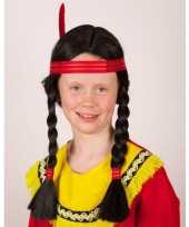 Indianen pruik kinderen vlechtjes carnaval