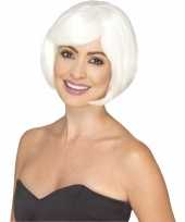 Korte witte damespruiken glow the dark carnaval
