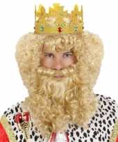Krullende pruik snor baard carnaval