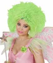 Neon groene dames pruik kort haar carnaval