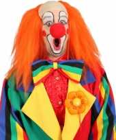 Oranje clown pruik carnaval