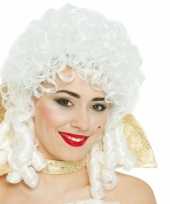 Renaissance vrouwen pruik wit carnaval