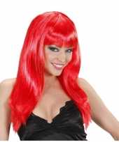 Rode pruik dames stijl carnaval