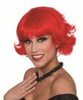 Verkleedpruik rood dames carnaval