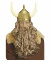 Vikingen pruik baard snor carnaval