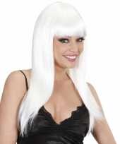 Witte party pruik stijl haar carnaval