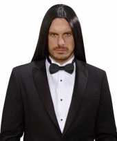 Zwarte pruik stijl haar volwassenen carnaval