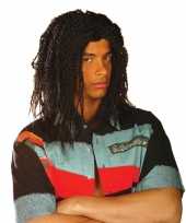 Zwarte wafel pruik heren carnaval